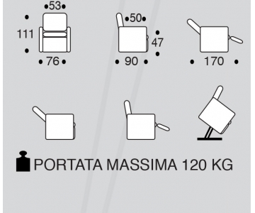 Iva 4% Poltrona Relax Lift (Alzapersona) braccioli removibili, 2 motori mod.KAROL