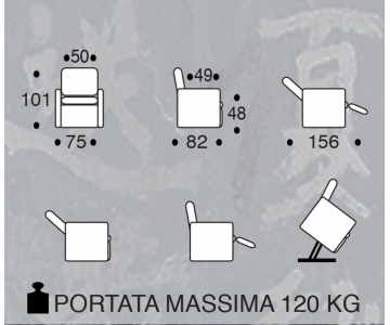 IVA 4% Poltrona Relax Lift (Alzapersona) 2 motori, posiz. TV mod. Berny