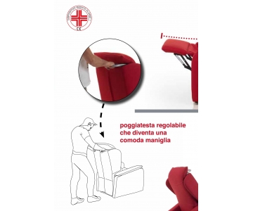 Iva 4% Poltrona Relax Lift (Alzapersona) 2 motori con Maniglione mod. Bianca