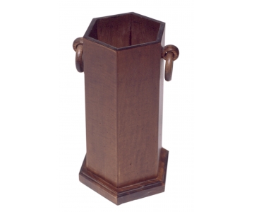 Portaombrelli esagono in legno di Faggio colore noce