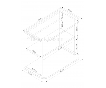 Mobile Carrello PORTA TV, STAMPANTE, HI-FI, PlayStation, H.71 L.75 P.40 Nero Detroit