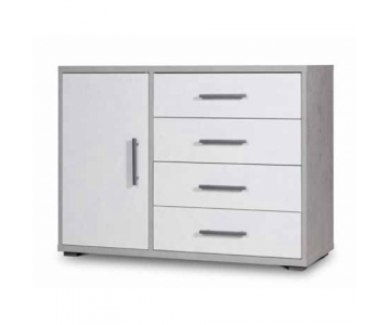 MOBILE CONTENITORE, 4 CASSETTI + 1 ANTA 78x98x40