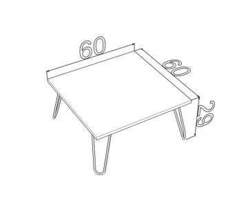 Tavolino da salotto quadrato colore rovere 60x60 H29