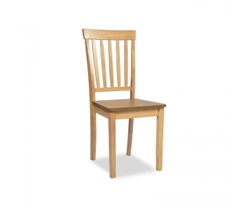 Sedia Dori in legno massello colore bianco laccato e rovere