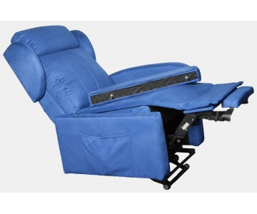 Poltrona Relax 2 Motori, Alzata verticale 15 cm, Braccioli Removibili, Roller, Doppia Pediera estendibile, mod. Ginevra