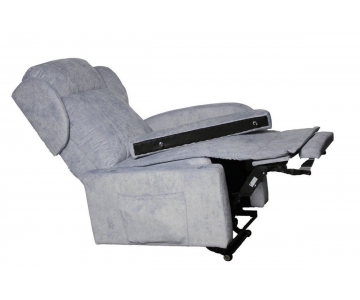 Poltrona Relax 2 Motori, Alzata verticale 15 cm, Braccioli Removibili, Roller, Doppia Pediera estendibile, mod. Ginevra