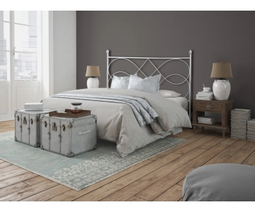 Letto in Ferro Battuto Matrimoniale Bianco Satinato - art. SOS