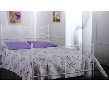 Letto in Ferro Battuto Matrimoniale Bianco Satinato - art. SOS