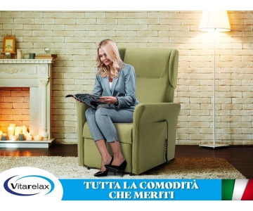 Poltrona Relax Alzapersona, posizione TV, seduta memory, 2 motori mod. Rita Vitarelax