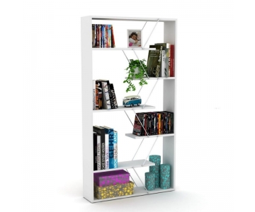 MOBILE LIBRERIA SCAFFALE SOGGIORNO UFFICIO 6 RIPIANI BIANCA 84x24xH.157