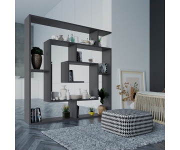 MOBILE LIBRERIA INTERPARETE SOGGIORNO SALOTTO OPENSPACE UFFICIO PORTA ACCESSORI 125x22 H129 ANTRACITE