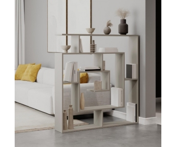 MOBILE LIBRERIA INTERPARETE SOGGIORNO SALOTTO OPENSPACE UFFICIO PORTA ACCESSORI 125x22 H129 Cashmere